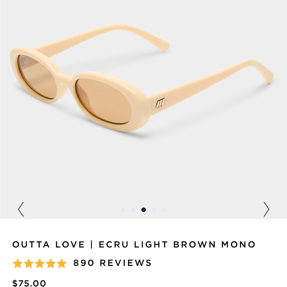 Le Specs Outta Love - Ecru Oval Sunglasses - Picture 4 of 5
